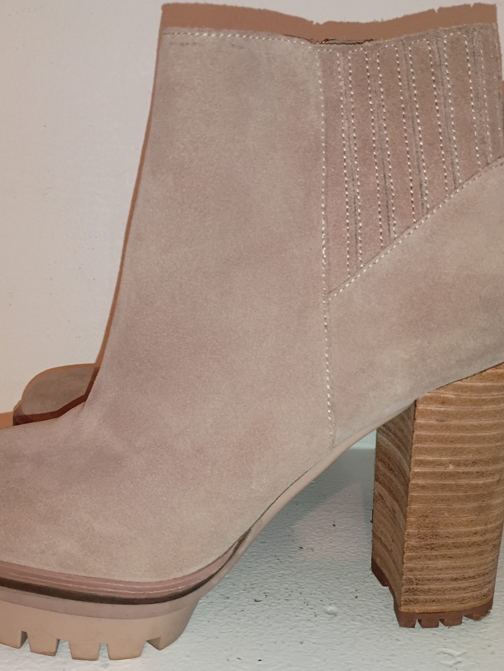 Vince Camuto Blush Suede Block Heel Ankle Bootie